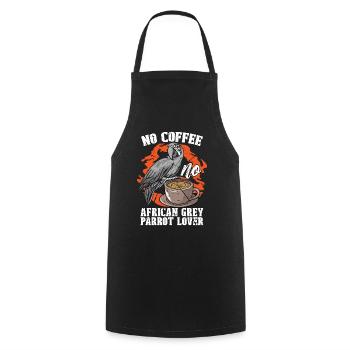 Perroquet gris africain sans café Perroquet amateur de café - Tablier de cuisine - noir - Devant - AI Model Male 185 dark (185cm)
