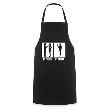 Perroquet gris africain mon problème mon pictogramme maman - Tablier de cuisine - noir - Devant - AI Model Male 185 dark (185cm)