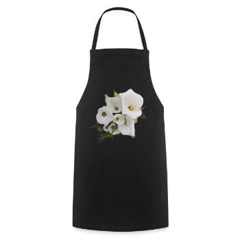WEISSE CALLAS - Kochschürze - Schwarz - Vorne - AI Model Male 185 dark (185cm)