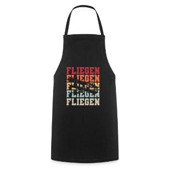Airplane Tshirt Men's Helicopter Pilot Airplane - Cooking Apron - black - Front - AI Model Male 185 dark (185cm)