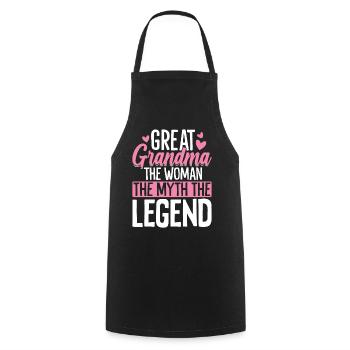 Grandma The Woman The Myth The Legend Gigi Great - Cooking Apron - black - Front - AI Model Male 185 dark (185cm)