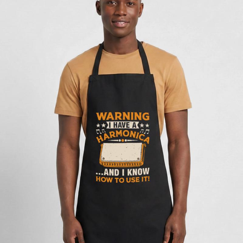 Harmonica Player Funny Harmonica Player Cooking Apron