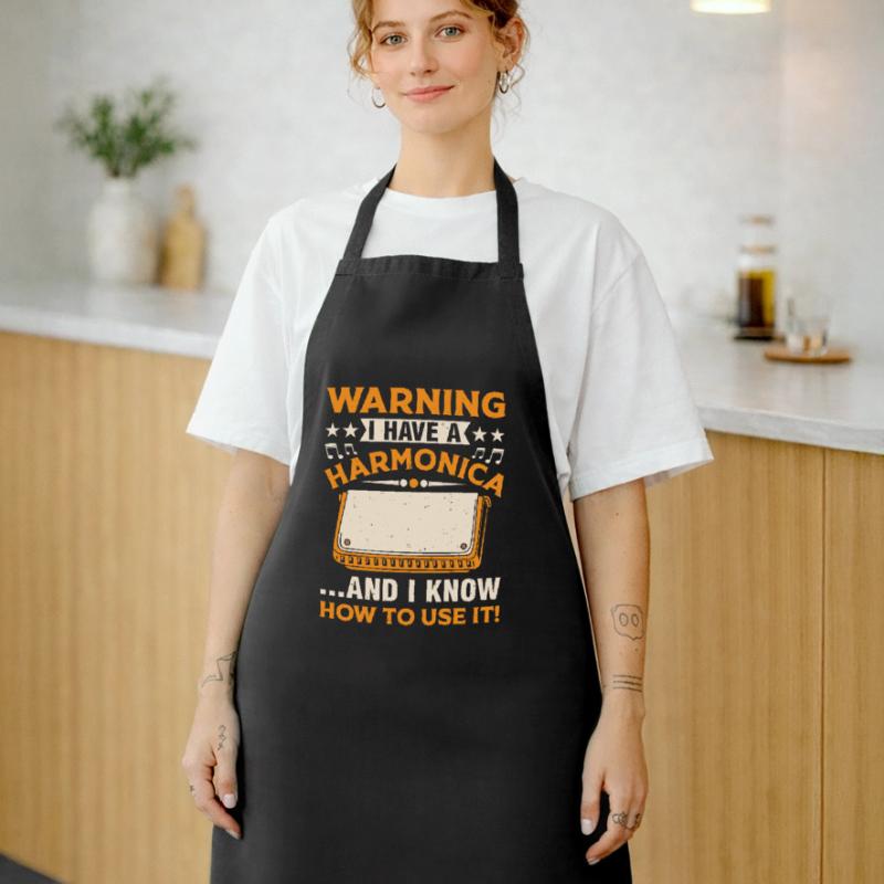 Harmonica Player Funny Harmonica Player Cooking Apron