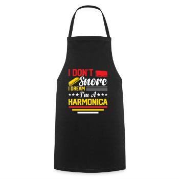 Harmonica Drôle Je Ne Ronfle Pas Je Rêve Je Suis Un Harmon - Tablier de cuisine - noir - Devant - AI Model Male 185 dark (185cm)