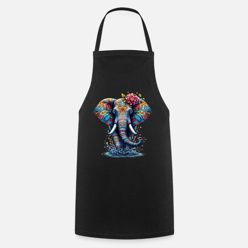 Elephant - Cooking Apron - black