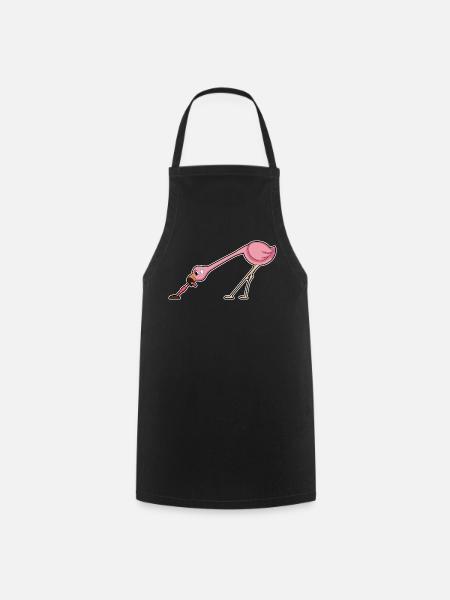 Flamingo Wurm - Kochschürze - Schwarz