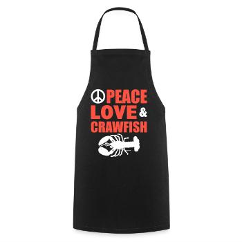 Peace Love & Crawfish Mähdrescher - Kochschürze - Schwarz - Vorne - AI Model Male 185 dark (185cm)