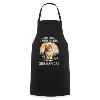 Chat Sibérien Sibirische Katze - Tablier de cuisine - noir - Devant - AI Model Male 185 dark (185cm)