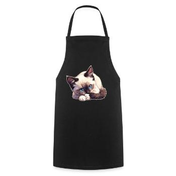 Chaton raquette Chat raquette - Tablier de cuisine - noir - Devant - AI Model Male 185 dark (185cm)