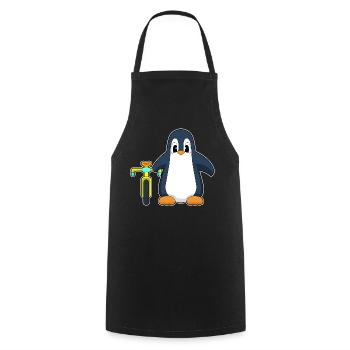Vélo pingouin - Tablier de cuisine - noir - Devant - AI Model Male 185 dark (185cm)