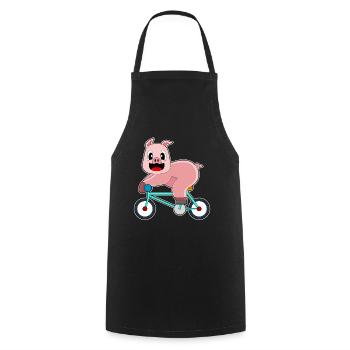 Vélo de cochon - Tablier de cuisine - noir - Devant - AI Model Male 185 dark (185cm)