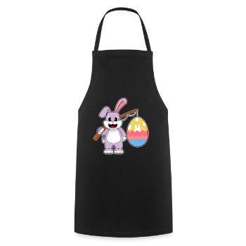 Pêche de Pâques au lapin - Tablier de cuisine - noir - Devant - AI Model Male 185 dark (185cm)