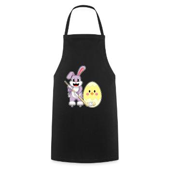 Hase Ostern Eishockey - Cooking Apron - black - Front - AI Model Male 185 dark (185cm)