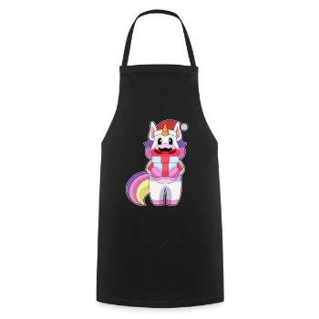 Forfait Noël Licorne - Tablier de cuisine - noir - Devant - AI Model Male 185 dark (185cm)
