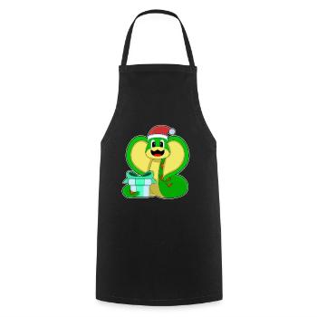 Forfait de Noël serpent - Tablier de cuisine - noir - Devant - AI Model Male 185 dark (185cm)