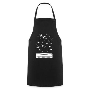 Playing Harmonica Player Harmonica Instrument - Cooking Apron - black - Front - AI Model Male 185 dark (185cm)