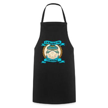 Je préfère être en croisière vacances - Tablier de cuisine - noir - Devant - AI Model Male 185 dark (185cm)