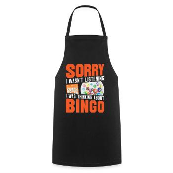 Bingo Player Sorry I Wasn't - Kochschürze - Schwarz - Vorne - AI Model Male 185 dark (185cm)