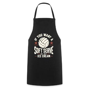 volley-ball, joueurs de volley-ball drôles, joueurs de volley-ball - Tablier de cuisine - noir - Devant - AI Model Male 185 dark (185cm)