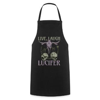 Live Love Luzifer Goth Festival Death Metal - Kochschürze - Schwarz - Vorne - AI Model Male 185 dark (185cm)