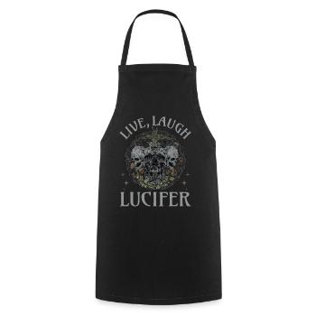 Live Love Luzifer Goth Festival Death Metal - Kochschürze - Schwarz - Vorne - AI Model Male 185 dark (185cm)
