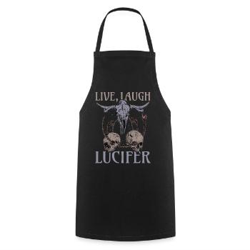 Live Love Luzifer Goth Festival Death Metal - Kochschürze - Schwarz - Vorne - AI Model Male 185 dark (185cm)