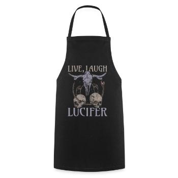 Live Love Luzifer Goth Festival Death Metal - Kochschürze - Schwarz - Vorne - AI Model Male 185 dark (185cm)