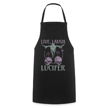 Live Love Luzifer Goth Festival Death Metal - Kochschürze - Schwarz - Vorne - AI Model Male 185 dark (185cm)
