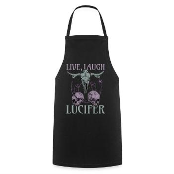 Live Love Luzifer Goth Festival Death Metal - Kochschürze - Schwarz - Vorne - AI Model Male 185 dark (185cm)