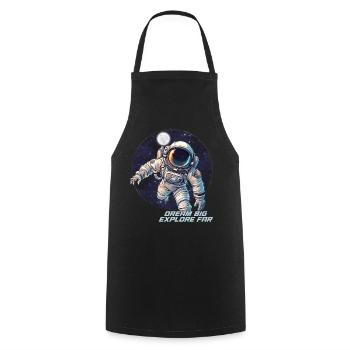Explore the Universe Travel with our Astronaut! - Cooking Apron - black - Front - AI Model Male 185 dark (185cm)