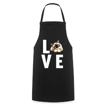 Chaton raquette Chat raquette - Tablier de cuisine - noir - Devant - AI Model Male 185 dark (185cm)