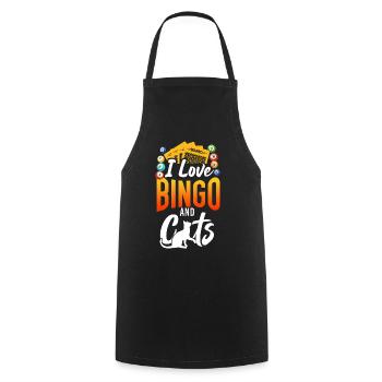 Bingo Player Cat I Love Bingo And - Cooking Apron - black - Front - AI Model Male 185 dark (185cm)