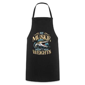 Muskie Fishing My Muskie Doesn't Need Fishing Rod - Cooking Apron - black - Front - AI Model Male 185 dark (185cm)