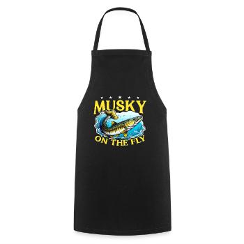 Musky Fishing Musky On The Fly Predatory Fish - Cooking Apron - black - Front - AI Model Male 185 dark (185cm)