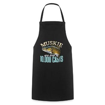 Musky Fishing Muskie Are Fish Of Predatory Fish - Cooking Apron - black - Front - AI Model Male 185 dark (185cm)