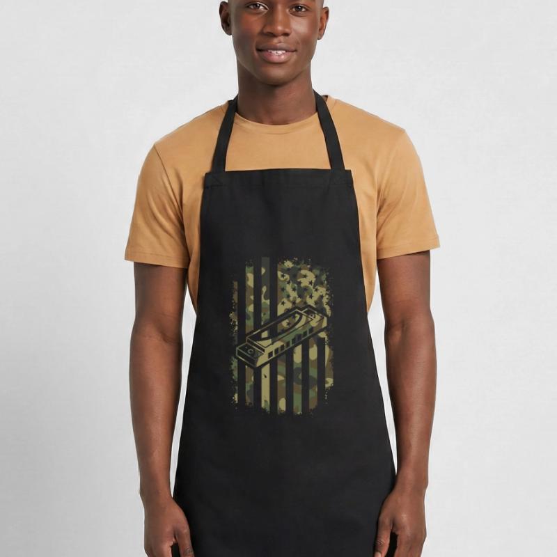 Harmonica US Flag Harmonica Musician Harmonica Pla Cooking Apron
