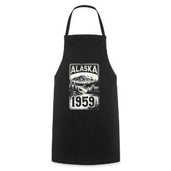 Alaska - Bundesstaat seit 1959 - Kochschürze - Schwarz - Vorne - AI Model Male 185 dark (185cm)