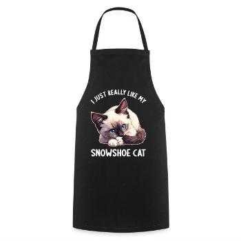 Chaton raquette Chat raquette - Tablier de cuisine - noir - Devant - AI Model Male 185 dark (185cm)