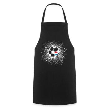 Icône de l’équipe de football Pays-Bas Ball Explosion - Tablier de cuisine - noir - Devant - AI Model Male 185 dark (185cm)