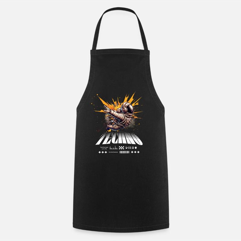 Astronaut in Sprayer Splash Techno - Cooking Apron - black