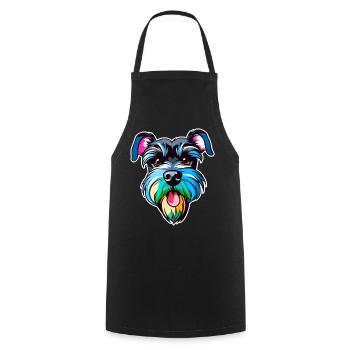 Cooler Schnauzer Hund in bunten Farben - Kochschürze - Schwarz - Vorne - AI Model Male 185 dark (185cm)