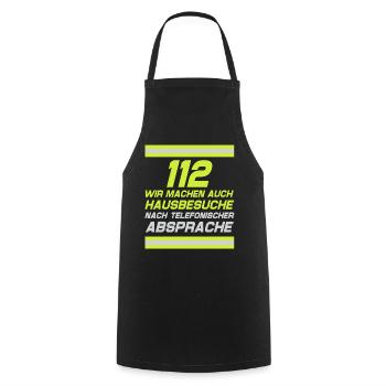 Firefighter Tshirt Firefighter Firefighter 112 - Cooking Apron - black - Front - AI Model Male 185 dark (185cm)