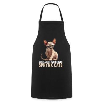 Sphynx Kitten Sphynx Cat - Cooking Apron - black - Front - AI Model Male 185 dark (185cm)