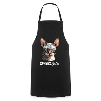 Sphynx Kitten Sphynx Cat - Cooking Apron - black - Front - AI Model Male 185 dark (185cm)