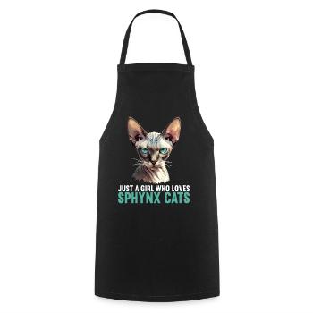 Sphynx Kitten Sphynx Cat - Cooking Apron - black - Front - AI Model Male 185 dark (185cm)