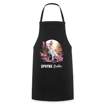 Sphynx Kitten Sphynx Cat - Cooking Apron - black - Front - AI Model Male 185 dark (185cm)