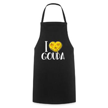 Ich liebe Gouda Queso Cheesemonger Maker Lover Gouda - Kochschürze - Schwarz - Vorne - AI Model Male 185 dark (185cm)