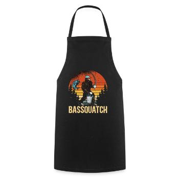 Bass Fishing Bassquatch Retro Loves Fly Fishing - Kochschürze - Schwarz - Vorne - AI Model Male 185 dark (185cm)