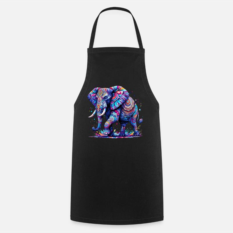 Elefant - Kochschürze - Schwarz