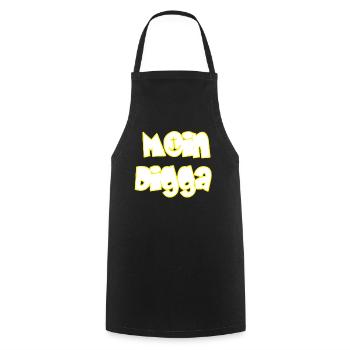 Moin Digga - Kochschürze - Schwarz - Vorne - AI Model Male 185 dark (185cm)